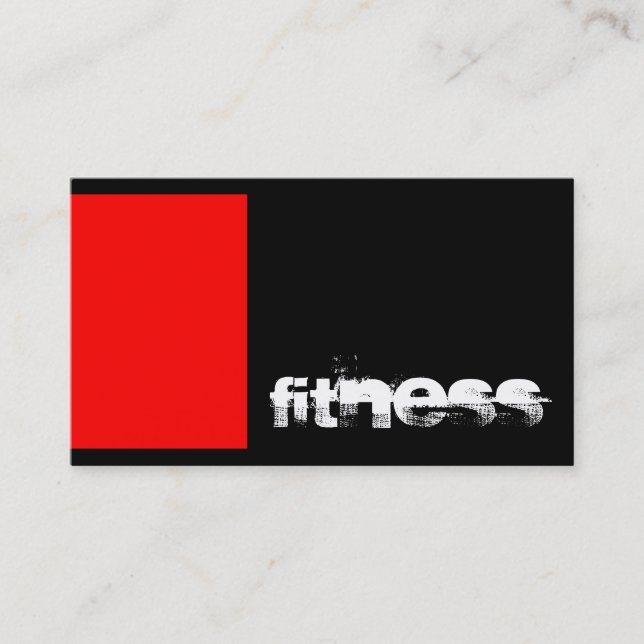 Black Red Stripe Fitness Sport Business Card (Front)