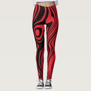 Black Red Stripe Leggings - Choose Colour