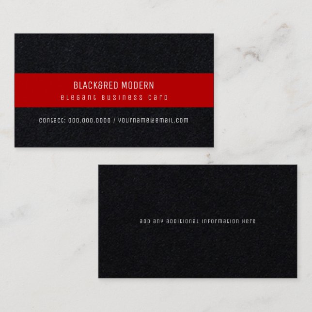black&red stripe modern elegant pro business card (Front/Back)