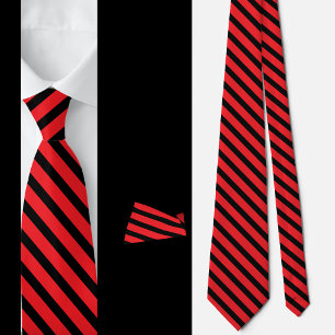 Black Red Stripes Abstract Pattern Tie