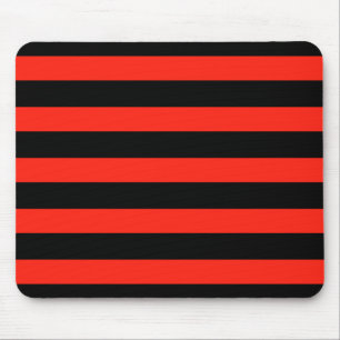 Black & Red Stripes Mouse Mat