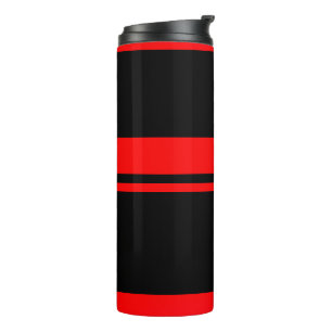 Black & Red Stripes Thermal Tumbler