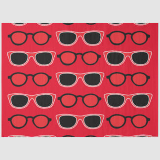 Black Red Sunglasses Pattern Tissue Paper
