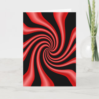 Black & Red Swirl Greeting Card