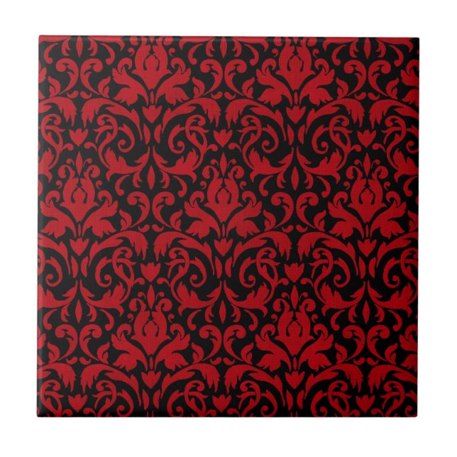 BLACK-RED-SWIRLY TILE (Front)