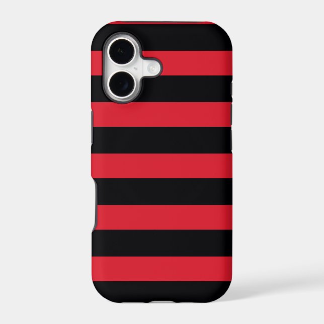 Black & Red Thick Horizontal Stripe iPhone 5 (Back)