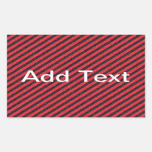 Black Red Thin Diagonal Stripes Rectangular Sticker