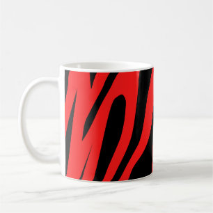 Black - Red Tones Tiger Seamless Pattern Coffee Mug