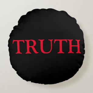Black & Red Truth & Dare Game Round Cushion