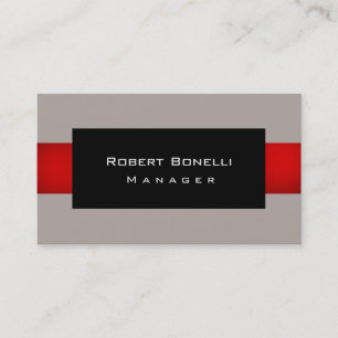 Black Red Unique Contemporary Plain Business Card