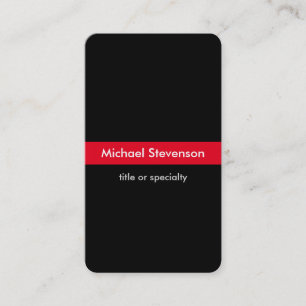 Black Red Vertical Round Consultant Business Card