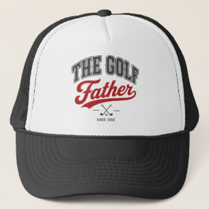 : Black Red Vintage Golf Dad Father’s Day Hat