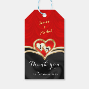 Black & Red wedding  Gift Tags
