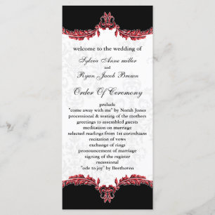 black red Wedding program Programme