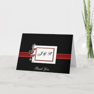 Black & Red Wedding Thank you card