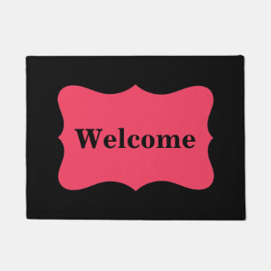 Black Red Welcome Custom Decorative Doormat