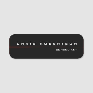 Black Red White Attractive Charming Name Tag