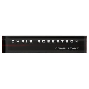 Black Red White Attractive Charming Nameplate