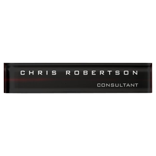 Black Red White Attractive Charming Nameplate (Front)