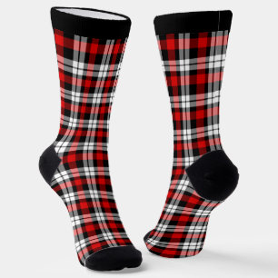 Black Red White Buffalo Lumberjack Plaid Checks Socks