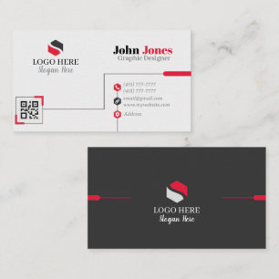 Black, Red & White Business Cards 15 Pack of 100