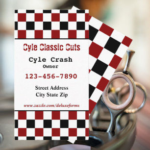 Black Red White Chequered Business Card