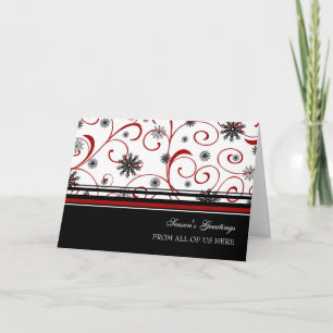 Black Red White Customer Season's Greetings Card