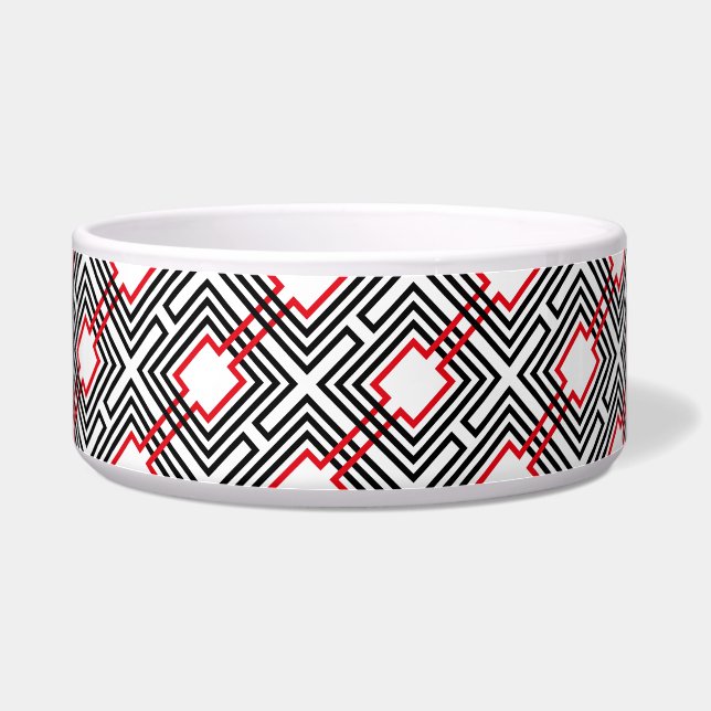 Black Red & White Geometric (Right)