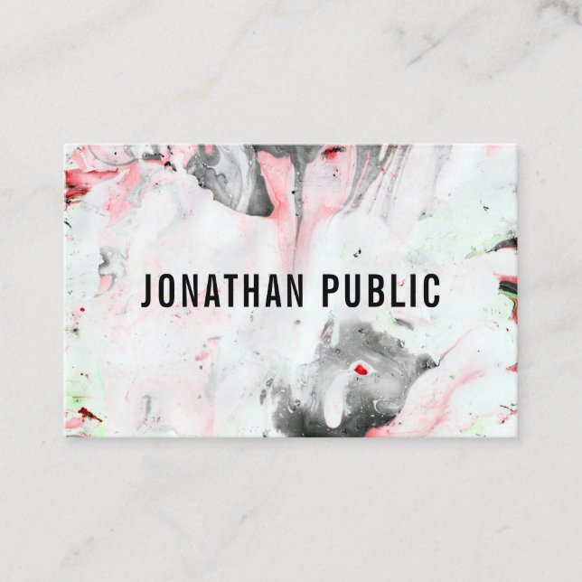 Black Red White Template Modern Professional Business Card (Front)