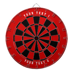 Black & Red Wide-Spaced White Sports Font Red Dartboard