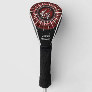 Black Red Wolf Animal Manly  Golf Head Cover