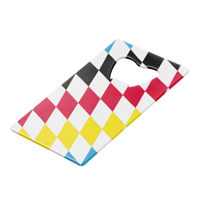 Black Red Yellow Blue Bavaria Diamond Flag Pattern (Front Angled)