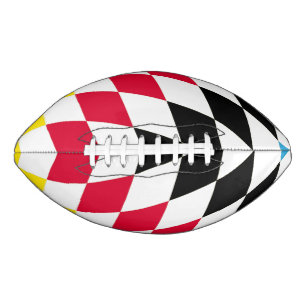 Black Red Yellow Blue Bavaria Diamond Flag Pattern American Football