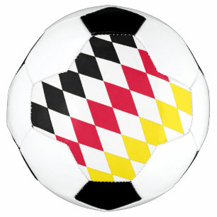 Black Red Yellow Blue Bavaria Diamond Flag Pattern Football