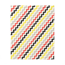 Black Red Yellow Diagonal Zigzag African Pattern