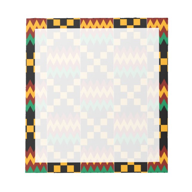 Black Red Yellow Green Kwanzaa Kente Cloth Notepad (Front)