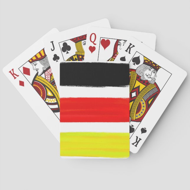 Black Red Yellow Retro Abstract Painting Playing Cards (Back)