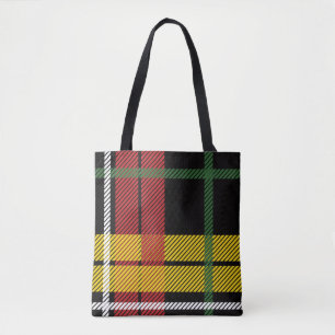 Black Red Yellow White Plaid Tartan Buffalo Print Tote Bag