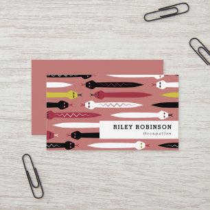 Black Red Yellow & White Snakes Business Card