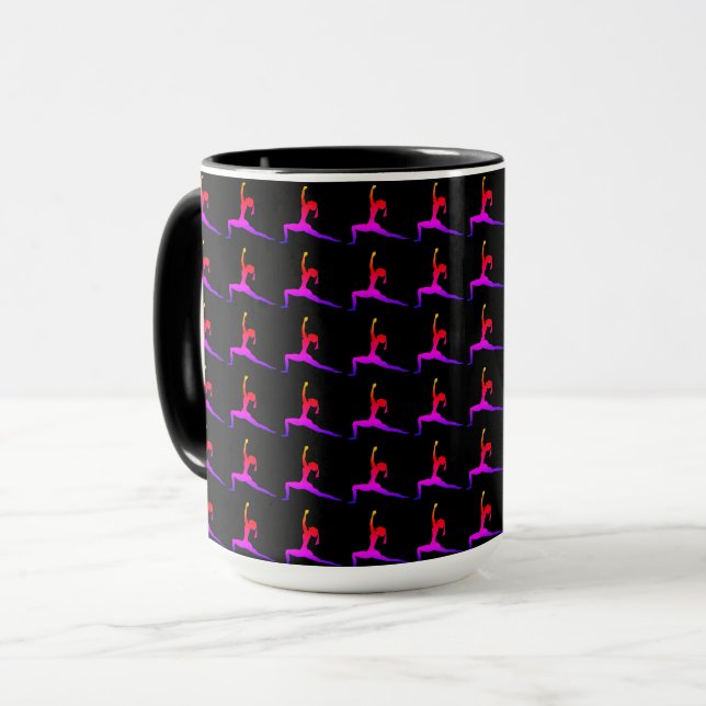 Black Red Yoga Mug (Front Left)