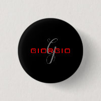 Black Red Your Name Initial Monogram Modern