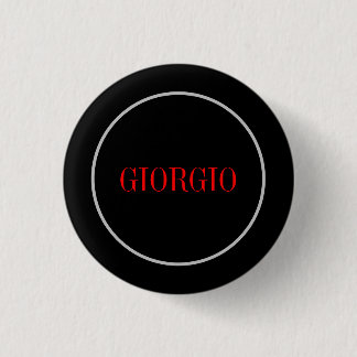 Black Red Your Name Minimalist Personal Modern 3 Cm Round Badge