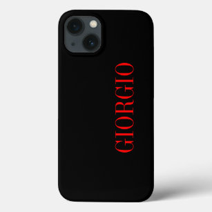 Black Red Your Name Minimalist Personal Modern Case-Mate iPhone Case
