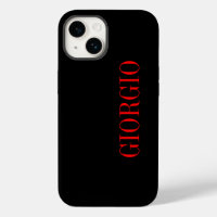 Black Red Your Name Minimalist Personal Modern