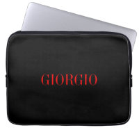 Black Red Your Name Minimalist Personal Modern