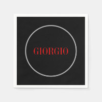 Black Red Your Name Minimalist Personal Modern