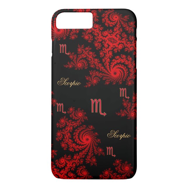Black Red Zodiac Sign Scorpio iPhone 7 Plus Case (Back)