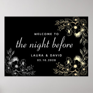 Black Rehearsal Dinner Welcome Poster
