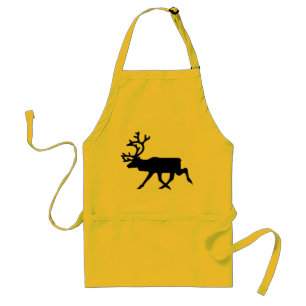 Black Reindeer / Caribou Silhouette Standard Apron