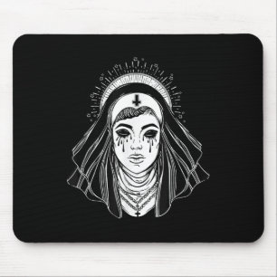 Black Religion Goth Sister - Evil Goth Cross Tatto Mouse Mat